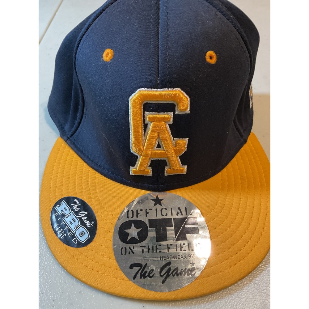 The Game PRO CA Trojans Fitted Baseball Hat Cap Large Navy Gold Official‎